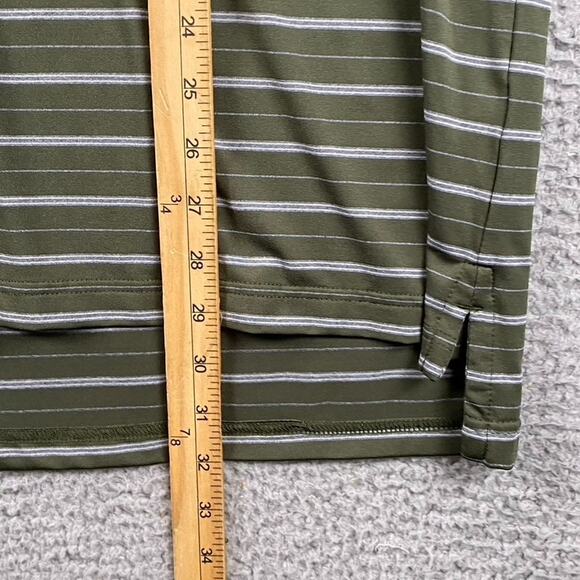 F&G Tech Golf Polo Shirt Men's XL Green White Striped Performance Causal New - Picture 7 of 9